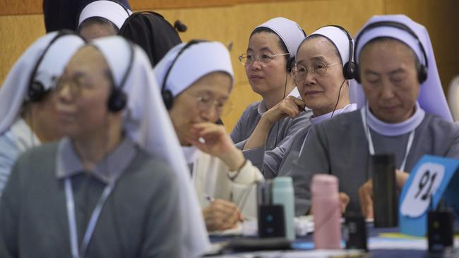 Nuns attend a congress of nearly 900 superiors of the world's female religious orders in Rome on Monday. Pope Francis made great strides in appointing women to senior positions. Picture: AP