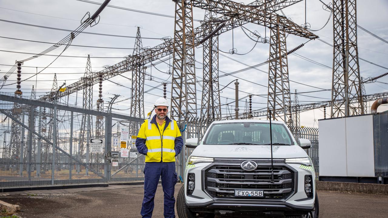 SYDNEY, AUSTRALIA - Daily Telegraph Photos - 08 JUNE, 2023: Pictured is Anthony Madani, a field coordinator for TransGrid, which has just taken delivery of its first electric ute. Picture: Christian Gilles