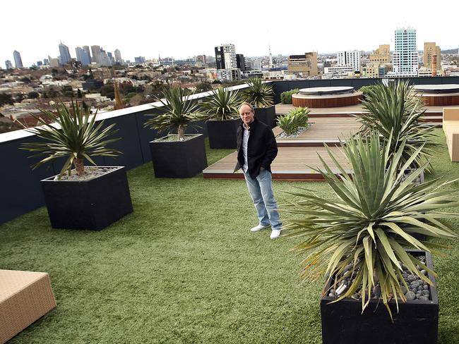 Paul Hameister on top of Society Apartment, 30-34 Bray St, South Yarra