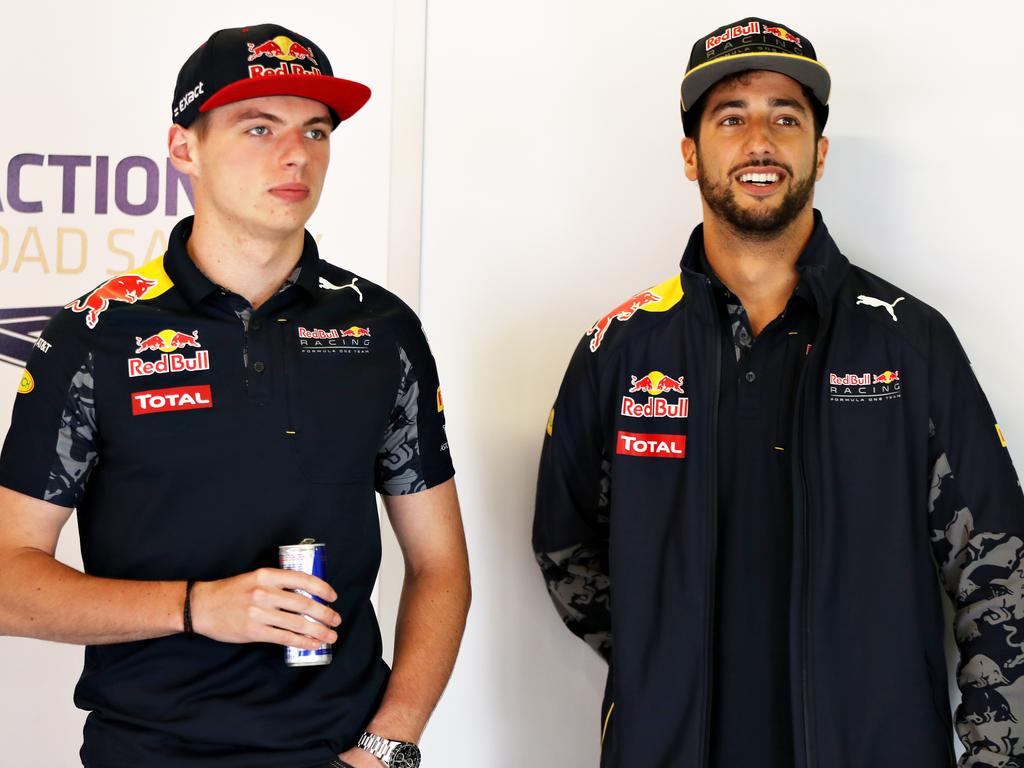 Ricciardo’s relationship with Max Verstappen (left) was often frosty. Picture: Getty