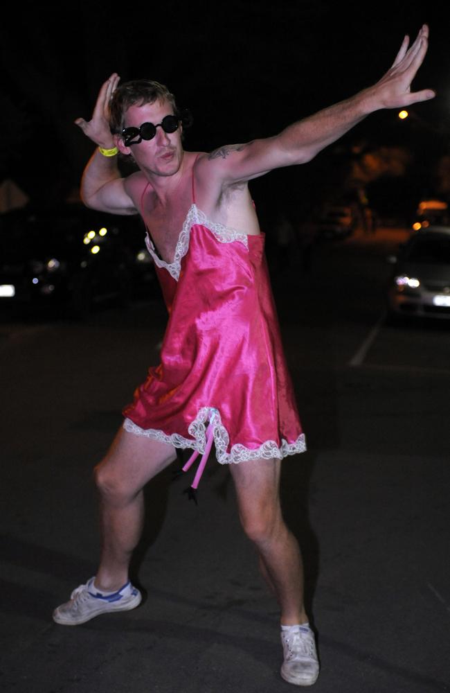 Damien from Brighton has a different take on the night, flocking up in Portsea to celebrating the beginning on 2009. Picture: Nicole Garmston