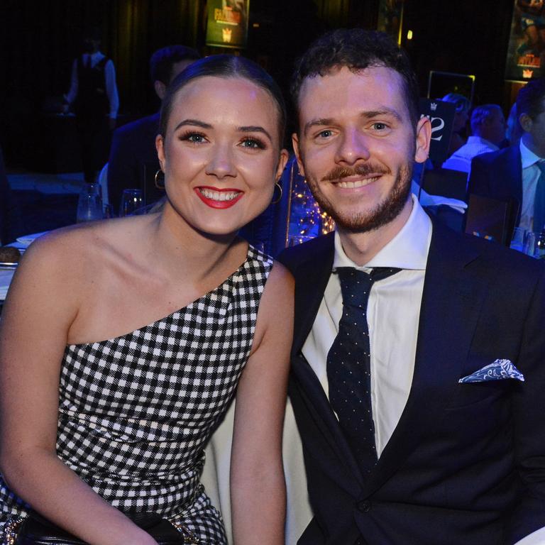 Jemma Mobberley and Mitch Donaldson at Gold Coast Titans Awards night at The Star Gold Coast. Picture: Regina King.