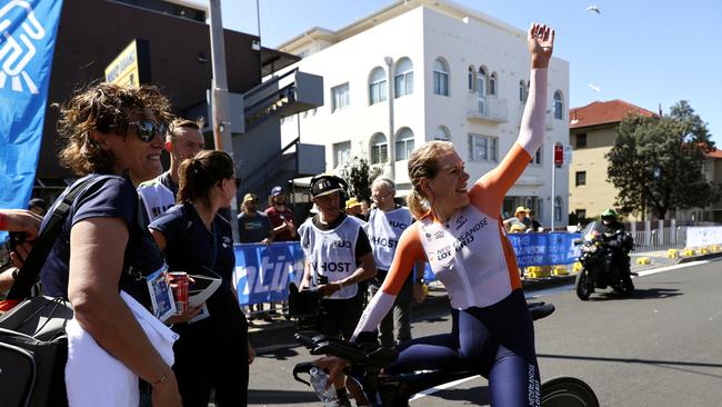 Ellen Van Dijk of The Netherlands rode last and claimed gold, finishing just 12.73 seconds faster than Brown. Picture: Getty Images.