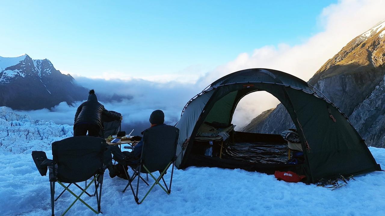 The only place in NZ you can camp on a glacier