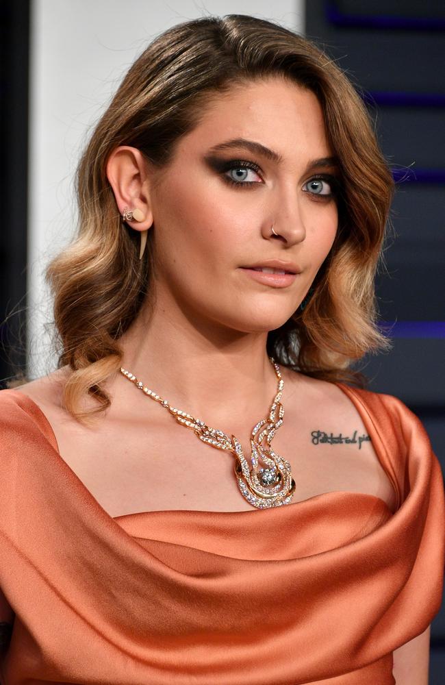 Actress/model Paris Jackson goes for a demure look Paris Jackson at the 2019 Vanity Fair Oscar Party. Picture: JB Lacroix / AFP