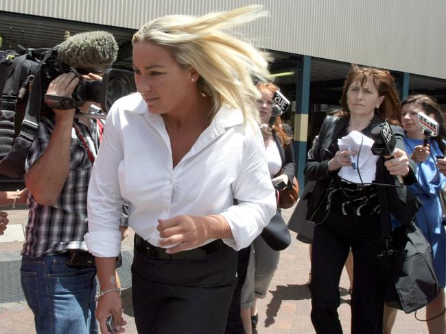 Keli Lane leaves the NSW Supreme Court in Sydney in 1996.