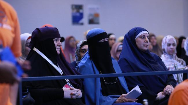 Muslim women in the audience at a Hizb ut-Tahrir conference in Sydney, titled ‘A Community Criminalised: Innocent Until Proven Muslim?’