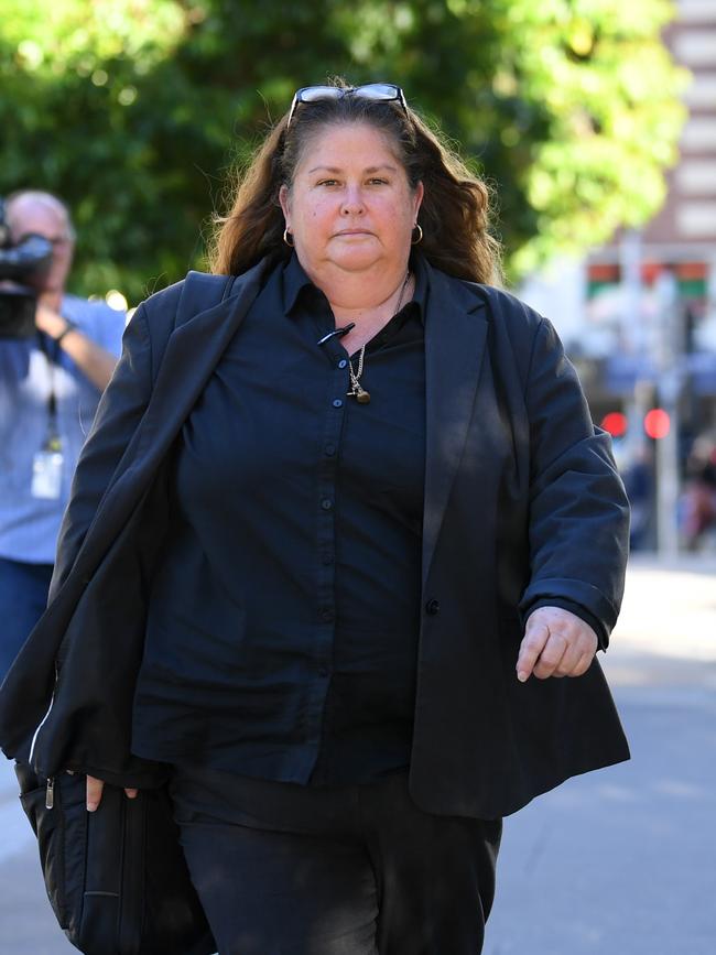 Detective Sergeant Virginia Gray leaves the Coroner's Court in Brisbane. Picture: NCA NewsWire / Dan Peled