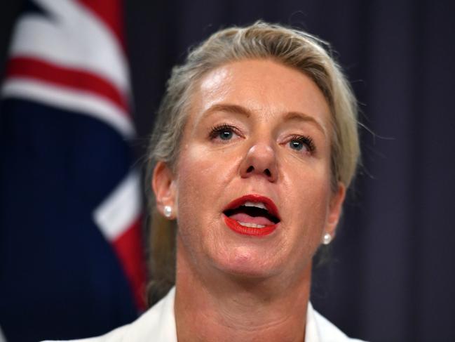 Minister for Sport Bridget McKenzie at a press conference to outline the Australian Government response to the Wood Report of the Review of Australia'€™s Sports Integrity Arrangements at Parliament House in Canberra, Tuesday, February 12, 2019. (AAP Image/Mick Tsikas) NO ARCHIVING