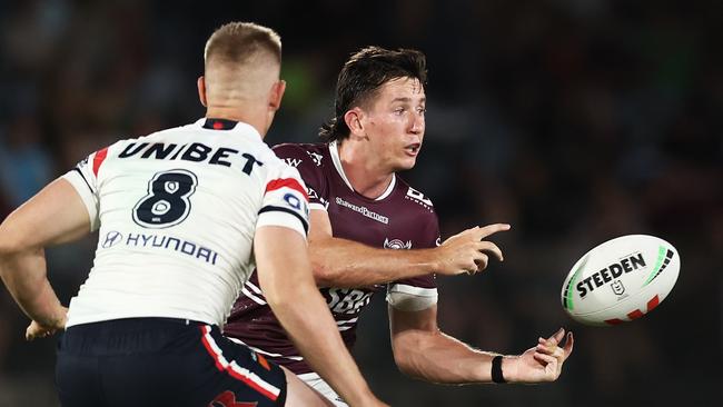 Johns has taken to calling himself the MVP of the Pre-season Challenge … and it’s hard to disagree after starring for the Sea Eagles. Picture: Getty Images.