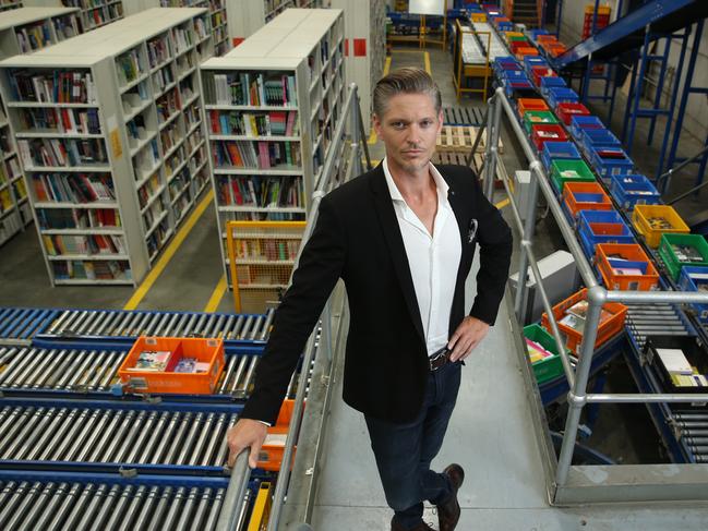 18/02/2021. Steffen Daleng, Chief marketing officer at Booktopia, pictured at their distribution centre in Lidcombe in Sydney's Western suburbs. The company will be effected by Facebook banning all Australian news sources from its platform. Britta Campion / The Australian