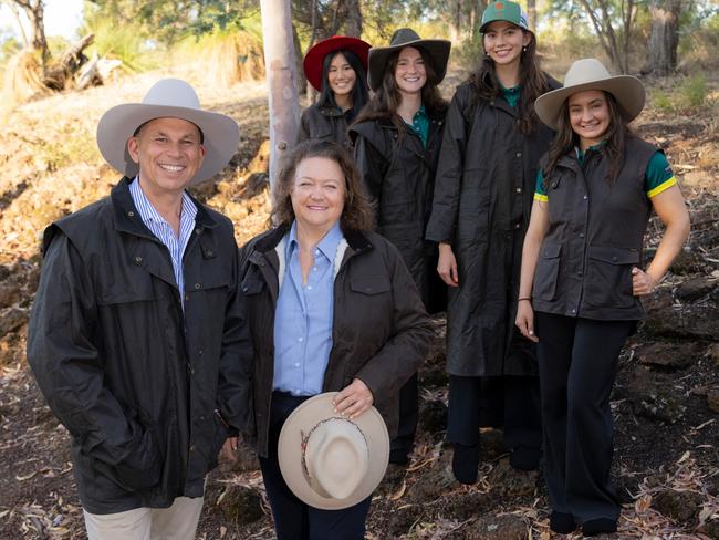 December 2023:  Gina Reinhart has bought out Driza-bone. Hancock Agriculture and S Kidman and Co CEO Adam Giles and Gina Reinhart with Australian Artistic Swimming Olympians. Swimmers (L-R) are Alessandra Ho, Kiera Gazzard Rayna Buckle, and Hannah Burkhill