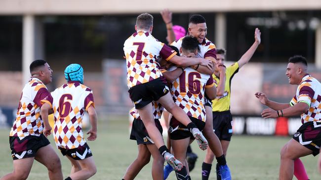 Marsden SHS celebrate the win. Picture by Richard Gosling