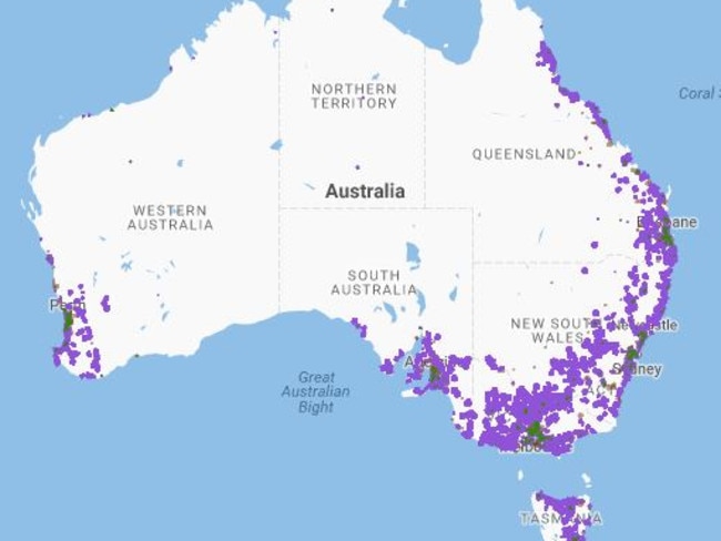 The current NBN rollout map.