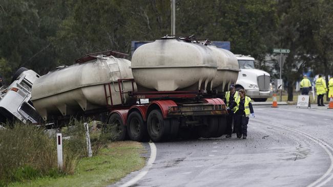 The scene of the fatal crash. Picture: Andrew Hedgman