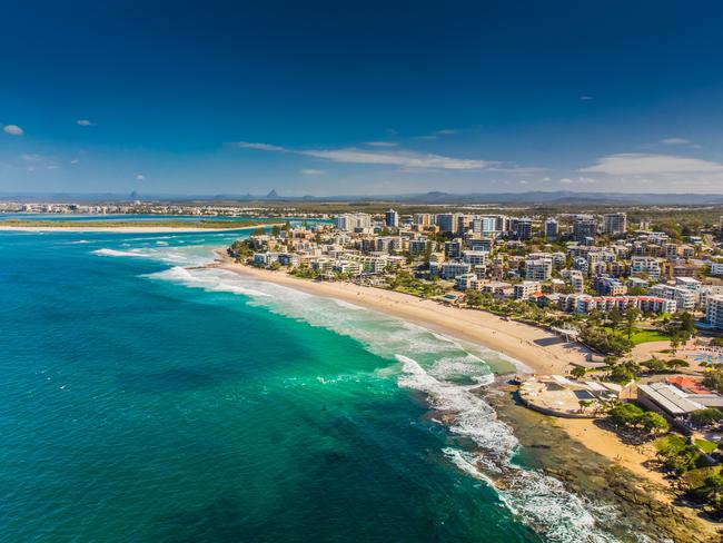 Aerial image of Kings beach, Caloundra, Queensland, Australia