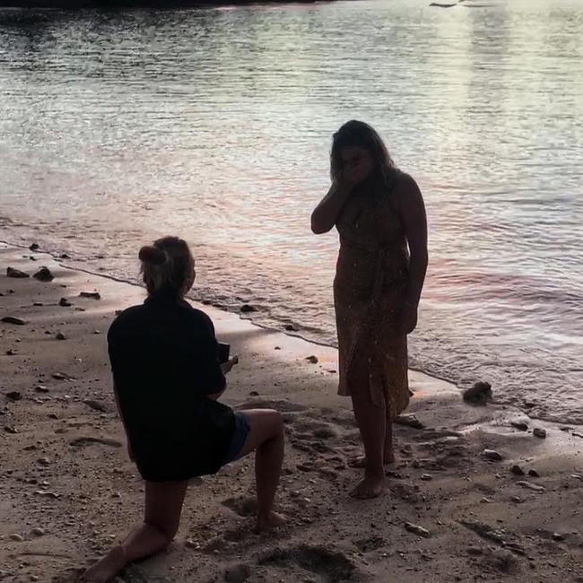 Hayley got down on bended knee in Vanuatu where the pair on holidaying.