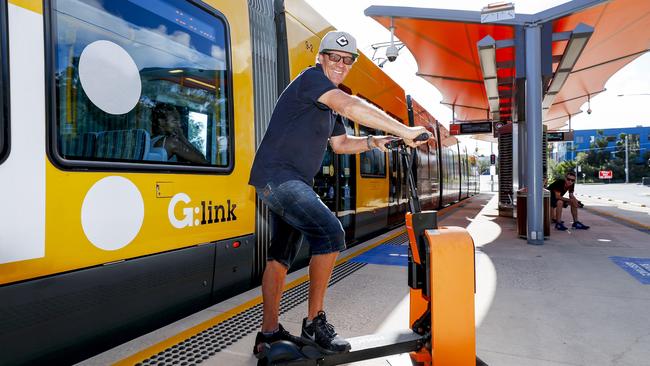 Gold Coast businessman John Daley wants to introduce a docked scooter system to the Gold Coast as an improvement on the ride share bicycle system that has caused problems for residents. Pic Tim Marsden