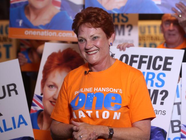 After eight failed attempts Pauline Hanson is back in politics after winning a spot in the Senate. Photographer: Liam Kidston.