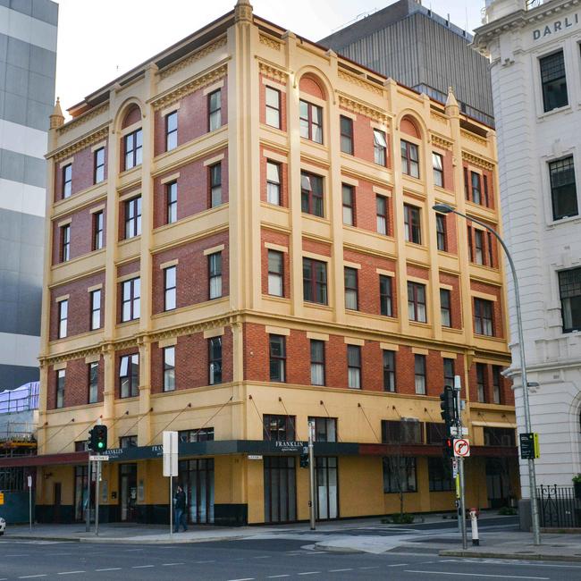 The Franklin Central apartment building on the corner of Franklin and Bentham streets in the CBD. Picture: NCA NewsWire / Brenton Edwards