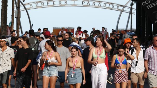 Schoolies  at Surfers Paradise on The Gold Coast.Photograph : Jason O'Brien