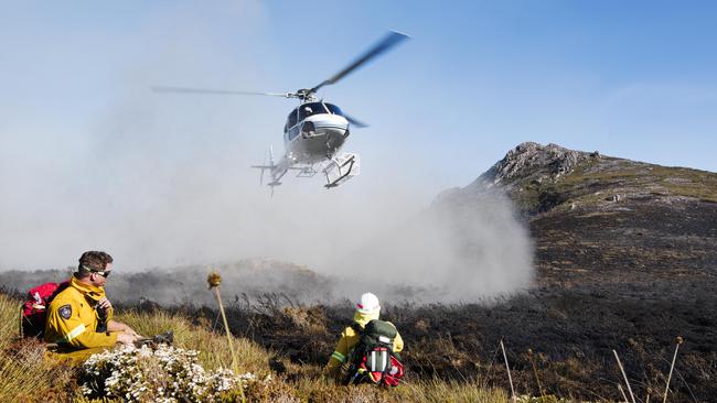 Interstate resources called in to assist with Gell River fire. Picture: WARREN FREY/TFS