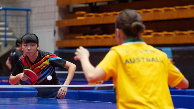 Wu Jia-En TPE Vs Chloe Cheng AUS at the WTT Youth Contender Darwin 2023, Marrara Indoor Stadium, Darwin. Picture: Pema Tamang Pakhrin