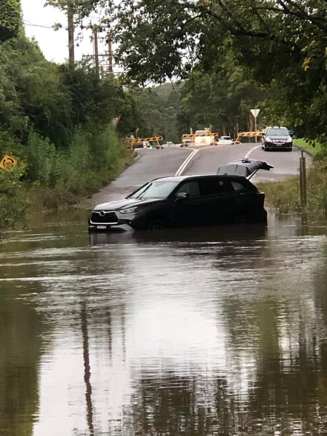 Burns Rd Ourimbah is a notorious flood spot. Picture: Facebook