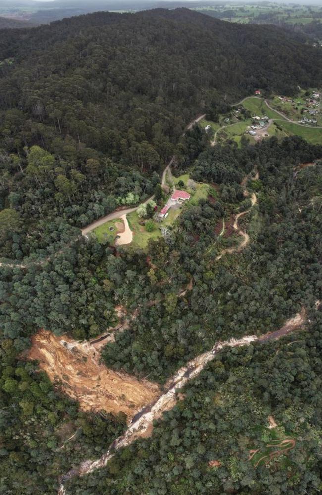 Major landslide at Blue Derby mountain bike trails, the result of October's record-breaking rain event. Picture: Jeff Jennings/ Facebook