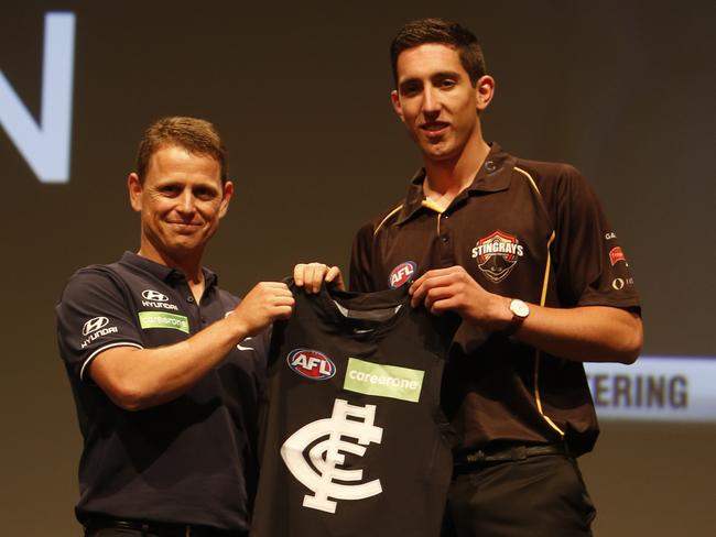 Jacob Weitering was selected with pick one in the AFL national draft by Carlton.