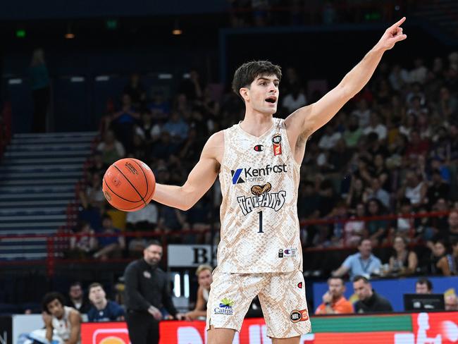 Taran Armstrong missed the wins against the Illawarra Hawks and Perth Wildcats due to back soreness. (Photo by Bradley Kanaris/Getty Images)