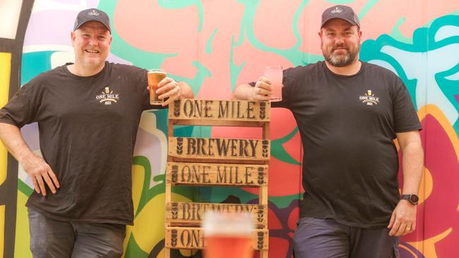 One Mile Brewery co-owners Stuart Brown and Bardy Bayram. Picture: Glenn Campbell