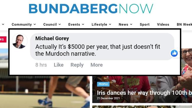 Claims Bundaberg Now costs ratepayers only $5000 to run skirt the main issue that ratepayers have a right to know what it is costing to run anews service which only highlights the council’s good side.