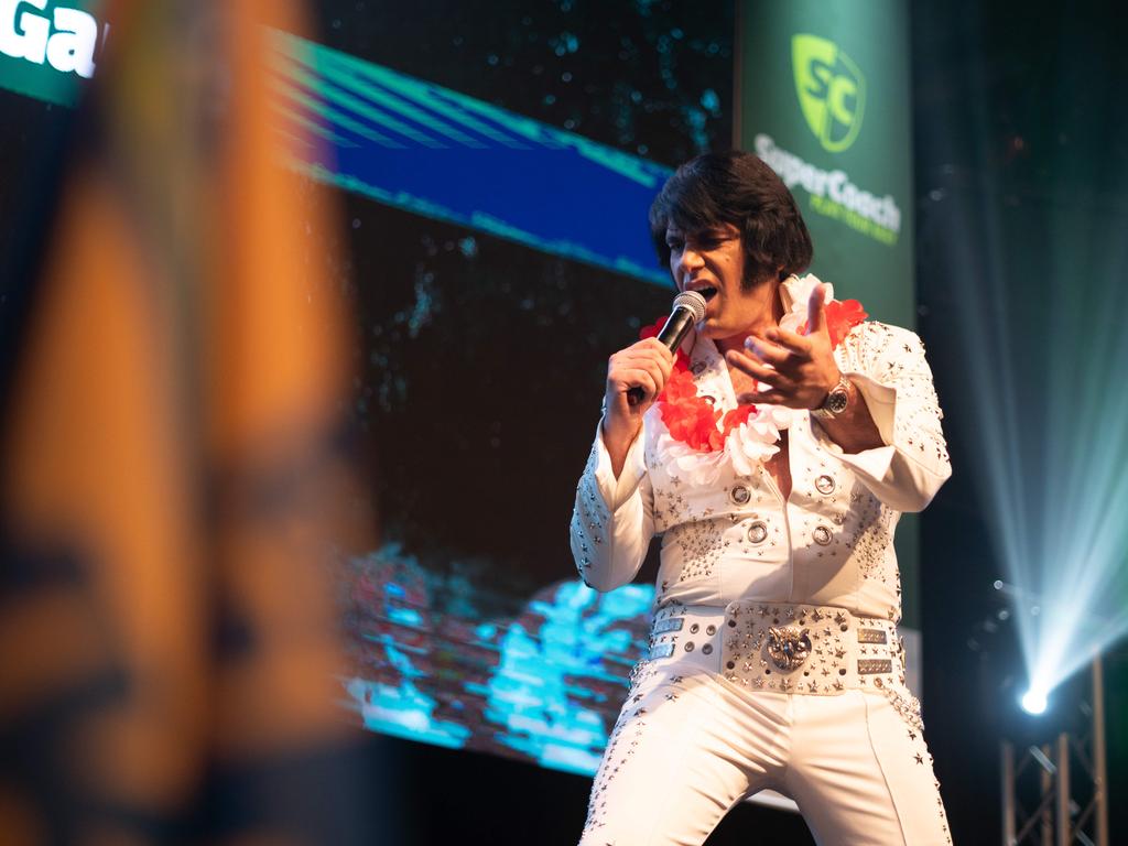 Elvis performs at the SuperCoach Viva Non-Vegas Party at the Star Casino in Sydney to mark the NRL season kicking off with two historic games in Las Vegas. Photo: Tom Parrish