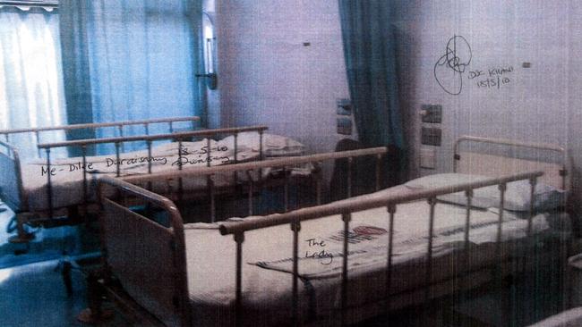 The ward at Auburn Hospital where Keli Lane gave birth to daughter Tegan in 1996, presented in evidence at Supreme Court in Sydney.