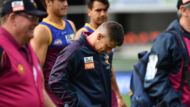 Downcast Dayne Zorko couldn’t convince his coach to let him play this weekend. Picture: AAP Image/Darren England