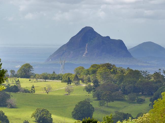 Good Morning Maleny. View of the Glass House Mountains from Maleny