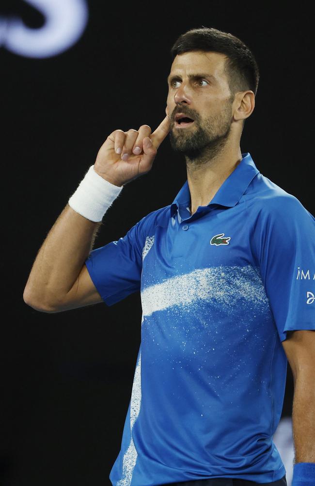 Novak Djokovic during his 4th round match against Jiri Lehecka. Picture: Michael Klein