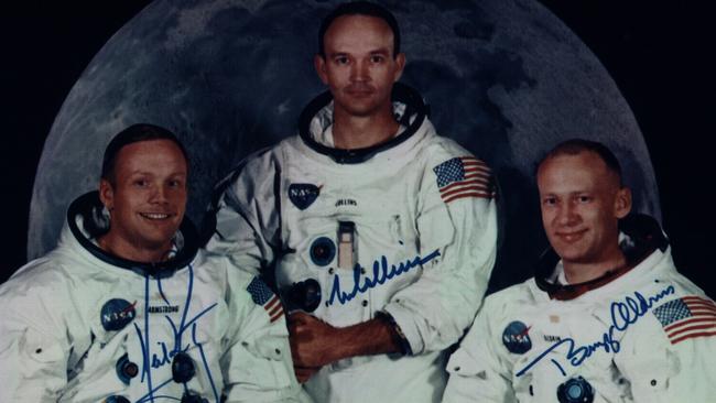 Neil Armstrong, left, Michael Collins and Edwin ‘Buzz’ Aldrin on July 14, 1969.