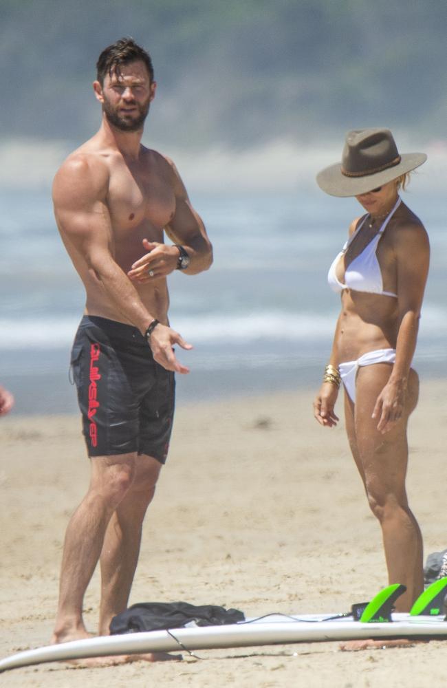 The couple were at a beach in Byron Bay. Picture: Media Mode