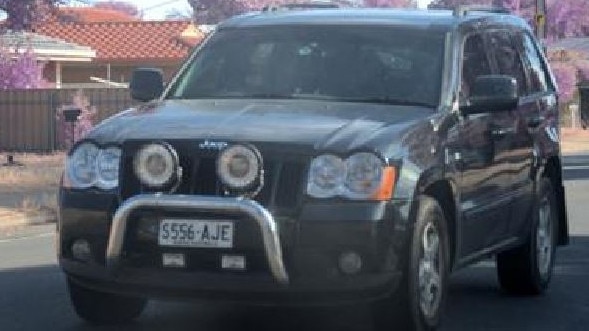 The Jeep, which police say was used in the murder of Robert Atkins in South Australia.