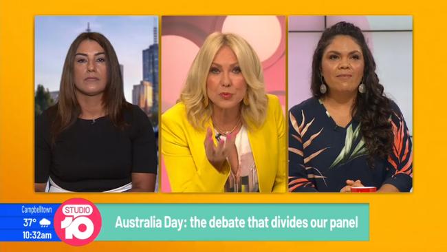 29/01/2019: Lidia Thorpe and Jacinta Price join a panel discussion with Kerri-Anne Kennerley following the controversy over KAK being labelled a racist by Yumi Styneson the program Studio10