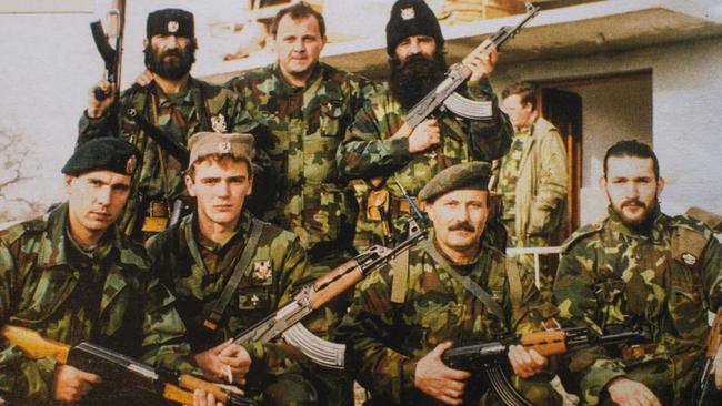 Zoran Tadic (C top row) with members of his brigade. Picture: Suppled.