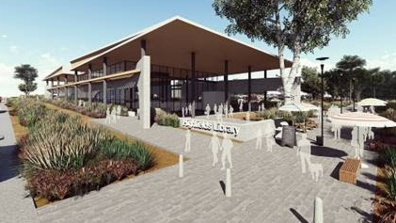 A concept design illustrates the new library and community facility for Highfields.