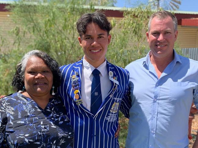 Injarra Harbour, pictured with his parents, is on his way to becoming a doctor.