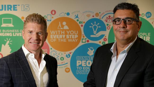 Acquire MD John Wall and chairman Andrew Demetriou at the company's Armadale office in Melbourne.