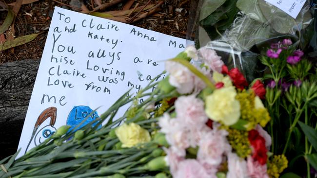 A heartbreaking note left at the scene of the tragedy. Picture: Andrew Henshaw