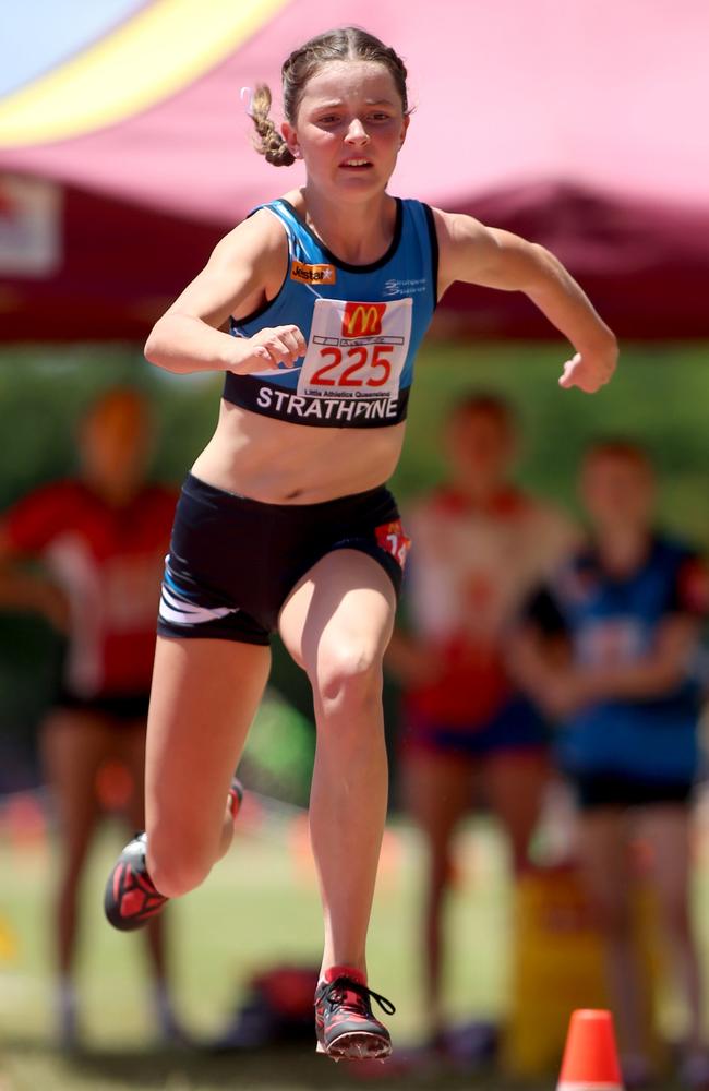 Alyssa Postle at a Little Athletics meet in 2017.