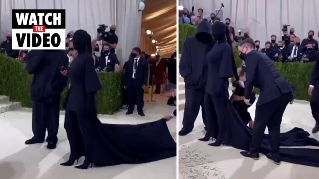 Kim Kardashian's black faceless full-body suit has a Kanye West connect :  The Tribune India