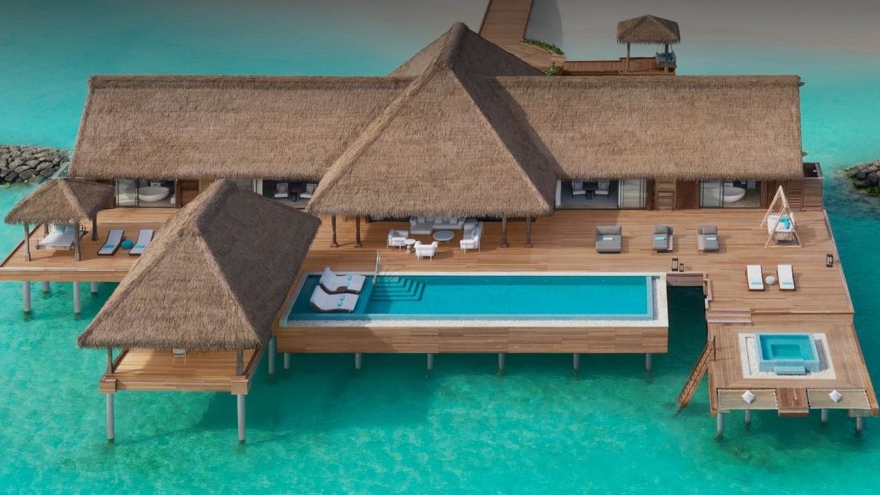 The overwater villa. Picture: Waldorf Astoria